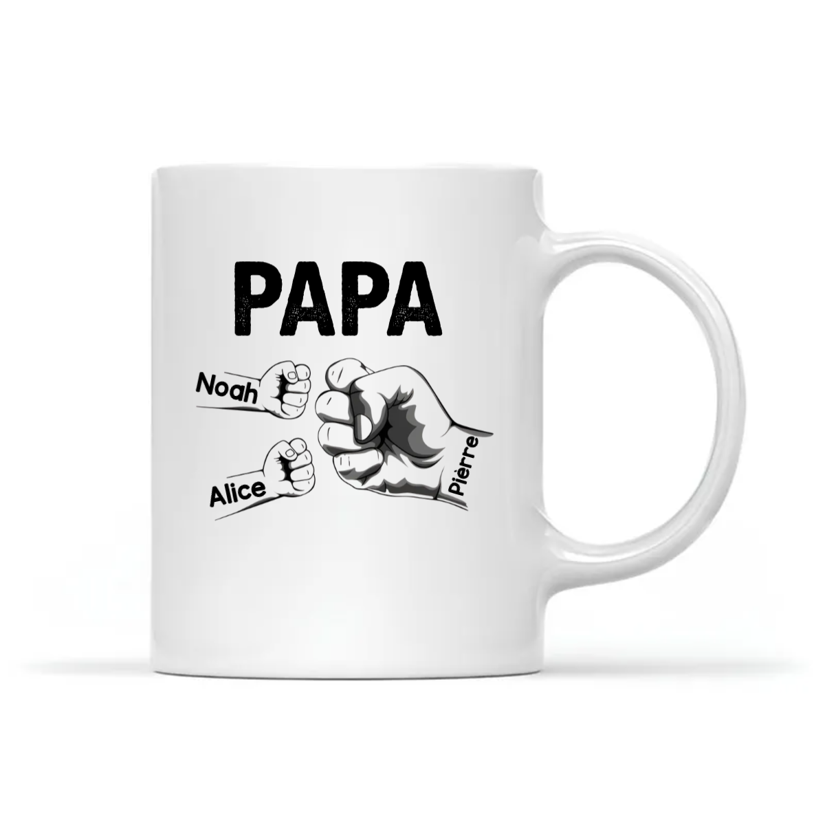 Mug Bosse De Poing De Papa Papi Personnalisé