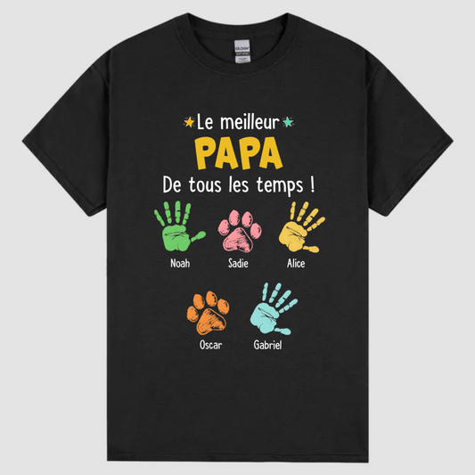 T-shirt Le Meilleur Papa De Tous Les Temps Personnalisé