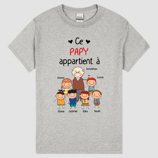 T-shirt Ce Papy Papi Appartient À Personnalisé
