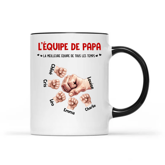 Mug L'Équipe De Papa Personnalisé